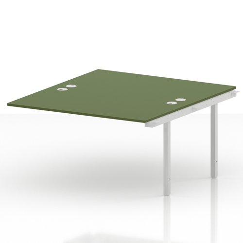 Impulse Bench B2B Ext Kit 1400 White Frame Office Bench Desk Moss Green