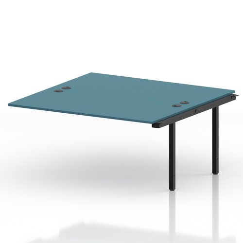 Impulse Bench B2B Ext Kit 1600 Black Frame Office Bench Desk Dark Teal