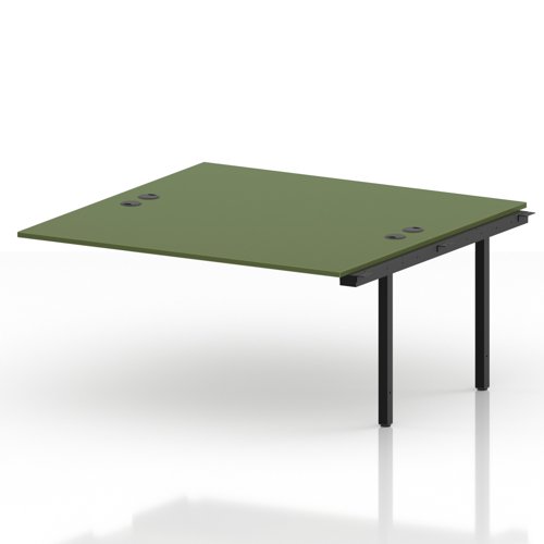 Impulse Bench B2B Ext Kit 1600 Black Frame Office Bench Desk Moss Green