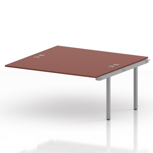 Impulse Bench B2B Ext Kit 1600 Silver Frame Office Bench Desk Brick Red