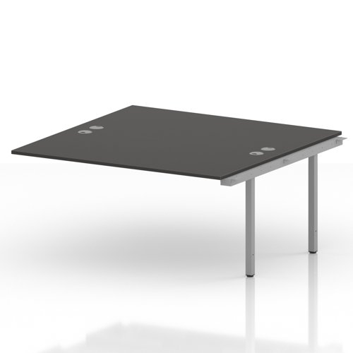 Impulse Bench B2B Ext Kit 1600 Silver Frame Office Bench Desk Carbon Grey