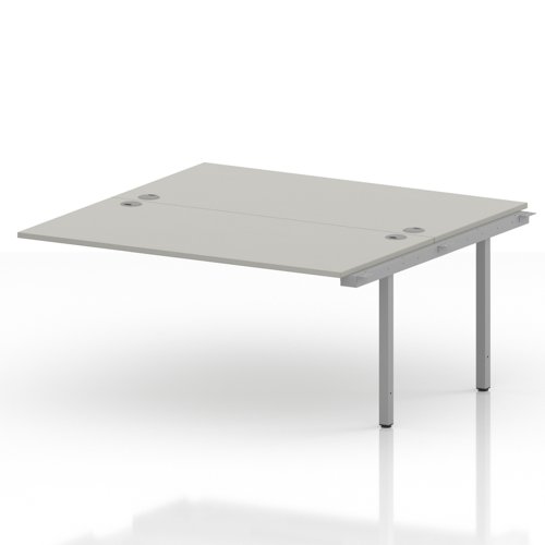 Impulse Bench B2B Ext Kit 1600 Silver Frame Office Bench Desk Dove Grey
