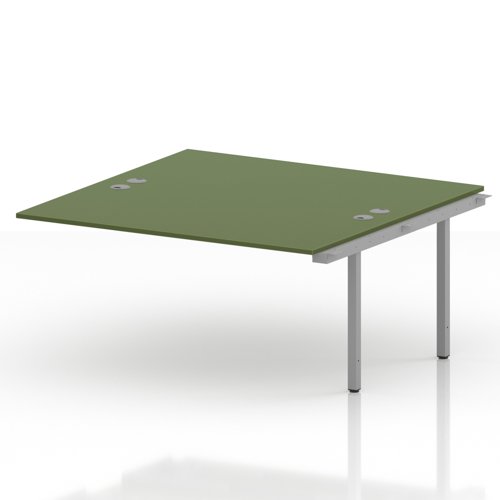Impulse Bench B2B Ext Kit 1600 Silver Frame Office Bench Desk Moss Green