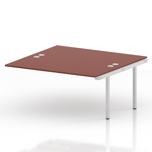 Impulse Bench B2B Ext Kit 1600 White Frame Office Bench Desk Brick Red