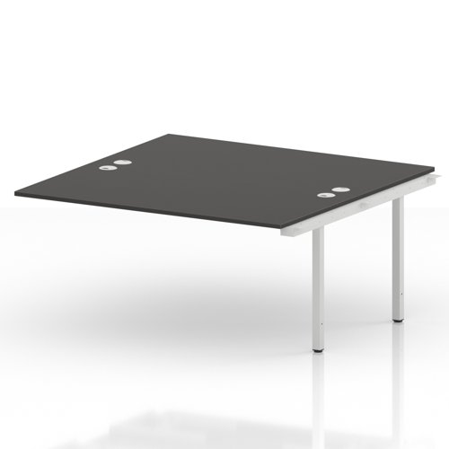 Impulse Bench B2B Ext Kit 1600 White Frame Office Bench Desk Carbon Grey