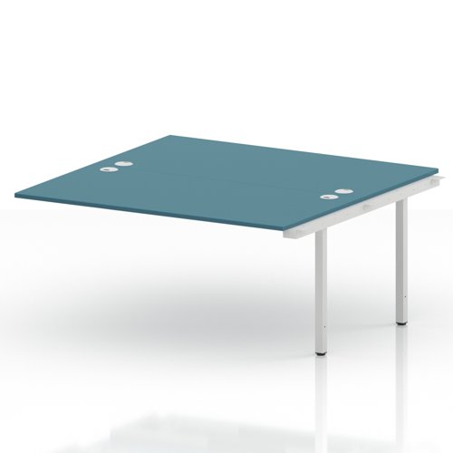 Impulse Bench B2B Ext Kit 1600 White Frame Office Bench Desk Dark Teal