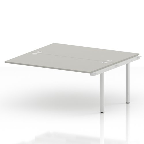Impulse Bench B2B Ext Kit 1600 White Frame Office Bench Desk Dove Grey