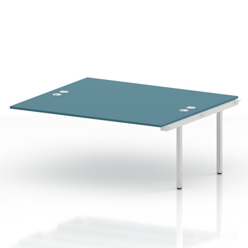 Impulse Bench B2B Ext Kit 1800 White Frame Office Bench Desk Dark Teal