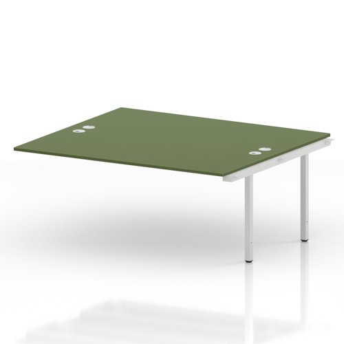 Impulse Bench B2B Ext Kit 1800 White Frame Office Bench Desk Moss Green