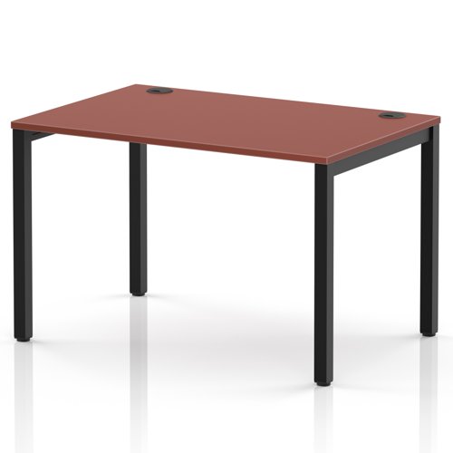 Impulse Bench Single Row 1200 Black Frame Office Bench Desk Brick Red