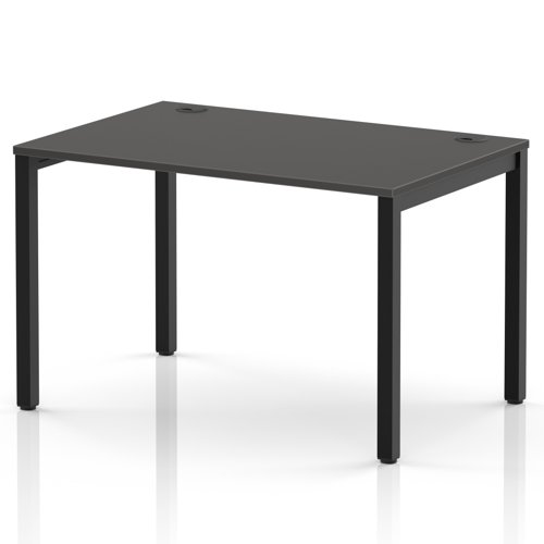 Impulse Bench Single Row 1200 Black Frame Office Bench Desk Carbon Grey