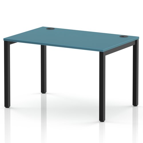 Impulse Bench Single Row 1200 Black Frame Office Bench Desk Dark Teal