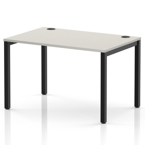 Impulse Bench Single Row 1200 Black Frame Office Bench Desk Dove Grey