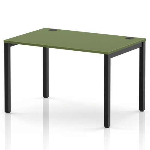 Impulse Bench Single Row 1200 Black Frame Office Bench Desk Moss Green