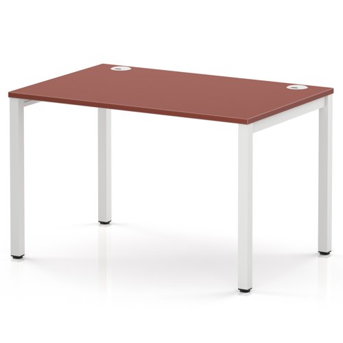 Impulse Bench Single Row 1200 White Frame Office Bench Desk Brick Red