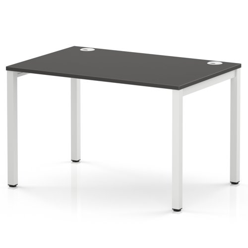 Impulse Bench Single Row 1200 White Frame Office Bench Desk Carbon Grey