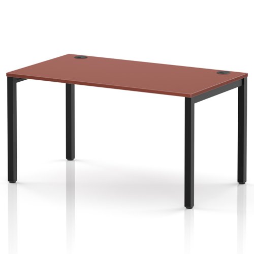 Impulse Bench Single Row 1400 Black Frame Office Bench Desk Brick Red