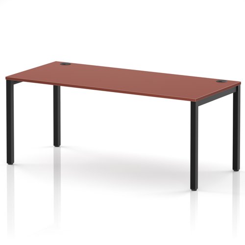 Impulse Bench Single Row 1800 Black Frame Office Bench Desk Brick Red