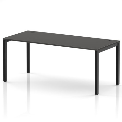 Impulse Bench Single Row 1800 Black Frame Office Bench Desk Carbon Grey