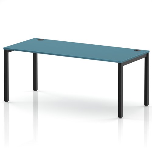 Impulse Bench Single Row 1800 Black Frame Office Bench Desk Dark Teal