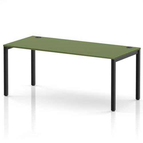 Impulse Bench Single Row 1800 Black Frame Office Bench Desk Moss Green