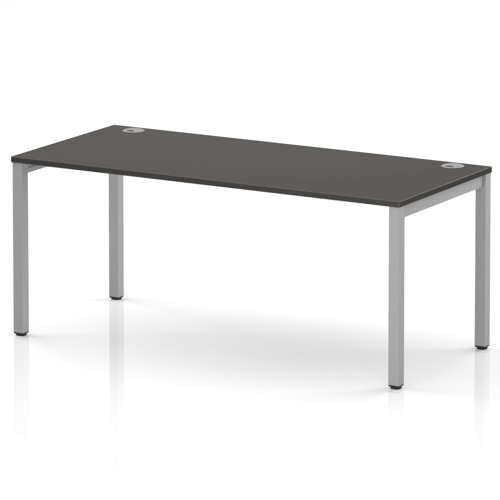 Impulse Bench Single Row 1800 Silver Frame Office Bench Desk Carbon Grey