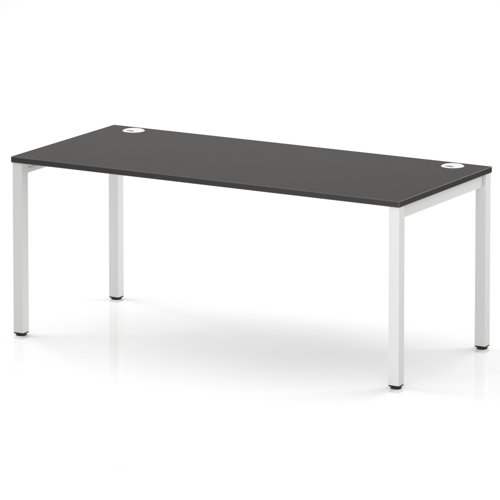 Impulse Bench Single Row 1800 White Frame Office Bench Desk Carbon Grey