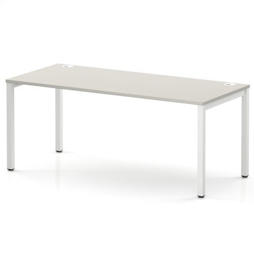 Impulse Bench Single Row 1800 White Frame Office Bench Desk Dove Grey
