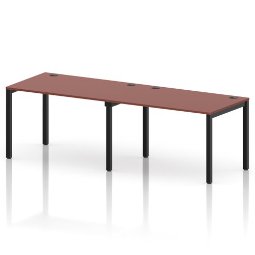 Impulse Bench Single Row 2 Person 1200 Black Frame Office Bench Desk Brick Red