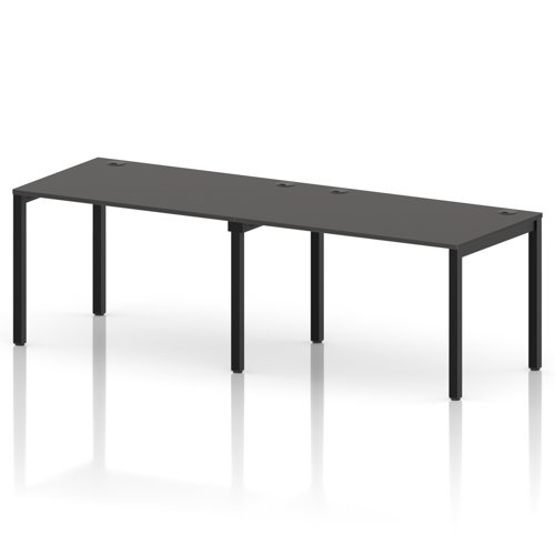 Impulse Bench Single Row 2 Person 1200 Black Frame Office Bench Desk Carbon Grey