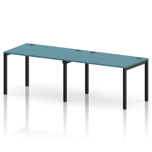 Impulse Bench Single Row 2 Person 1200 Black Frame Office Bench Desk Dark Teal