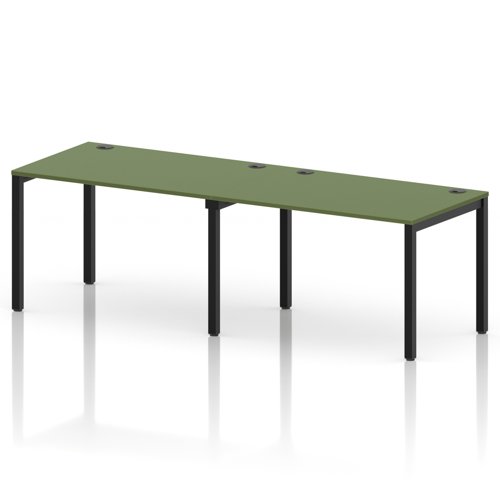 Impulse Bench Single Row 2 Person 1200 Black Frame Office Bench Desk Moss Green