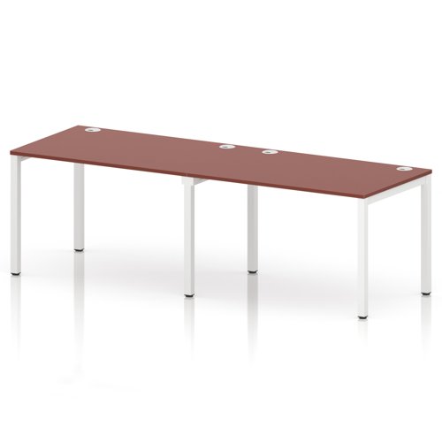 Impulse Bench Single Row 2 Person 1200 White Frame Office Bench Desk Brick Red