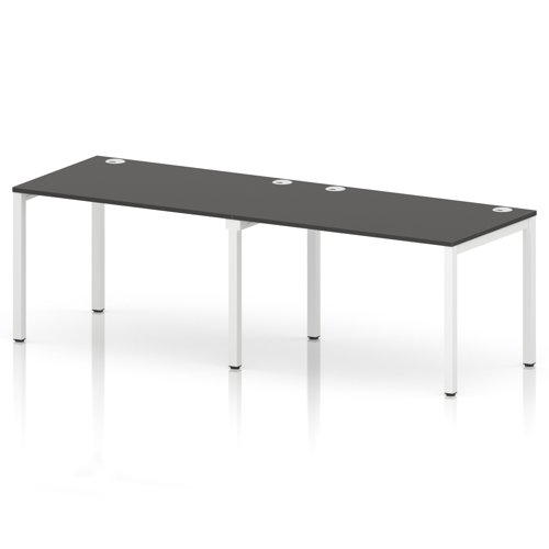Impulse Bench Single Row 2 Person 1200 White Frame Office Bench Desk Carbon Grey