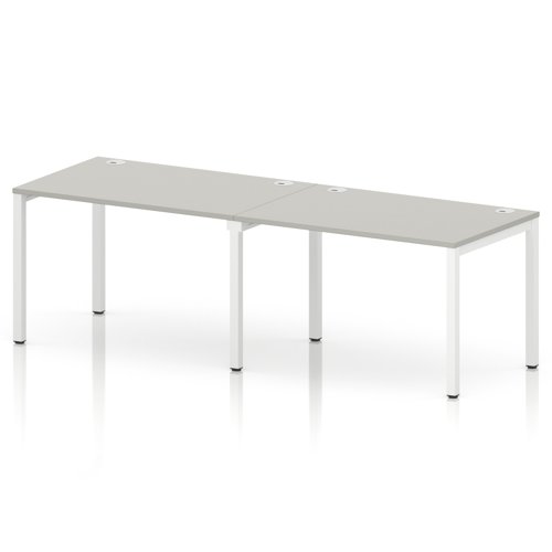 Impulse Bench Single Row 2 Person 1200 White Frame Office Bench Desk Dove Grey
