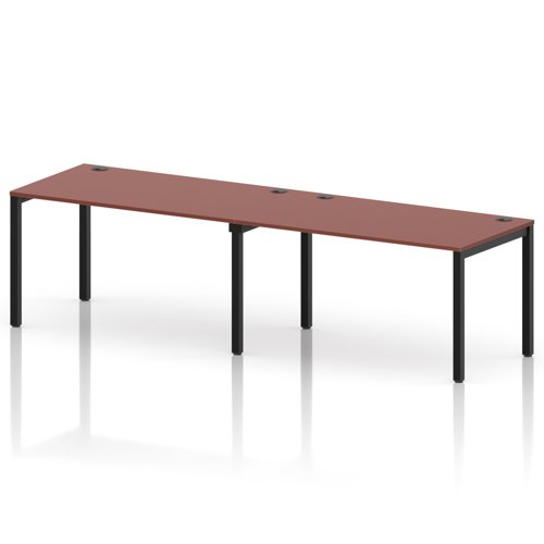 Impulse Bench Single Row 2 Person 1400 Black Frame Office Bench Desk Brick Red