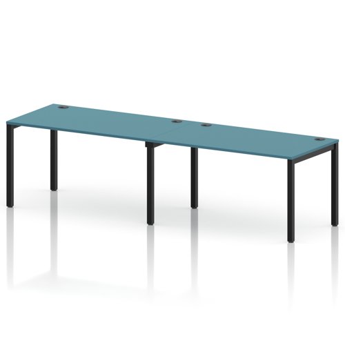 Impulse Bench Single Row 2 Person 1400 Black Frame Office Bench Desk Dark Teal