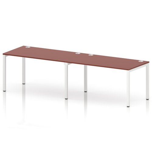 Impulse Bench Single Row 2 Person 1400 White Frame Office Bench Desk Brick Red