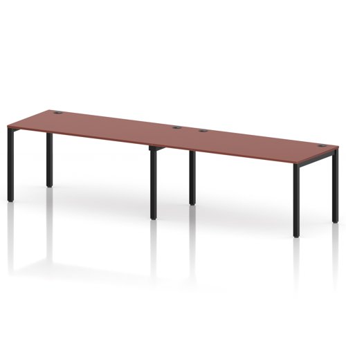 Impulse Bench Single Row 2 Person 1600 Black Frame Office Bench Desk Brick Red