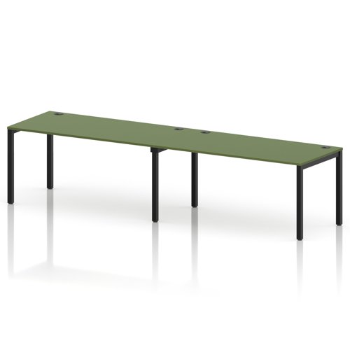 Impulse Bench Single Row 2 Person 1600 Black Frame Office Bench Desk Moss Green