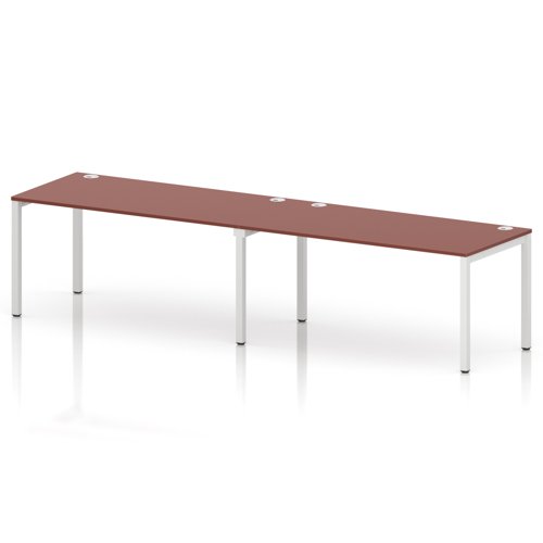 Impulse Bench Single Row 2 Person 1600 White Frame Office Bench Desk Brick Red