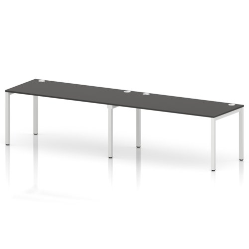 Impulse Bench Single Row 2 Person 1600 White Frame Office Bench Desk Carbon Grey