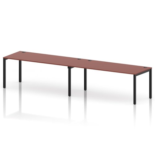 Impulse Bench Single Row 2 Person 1800 Black Frame Office Bench Desk Brick Red