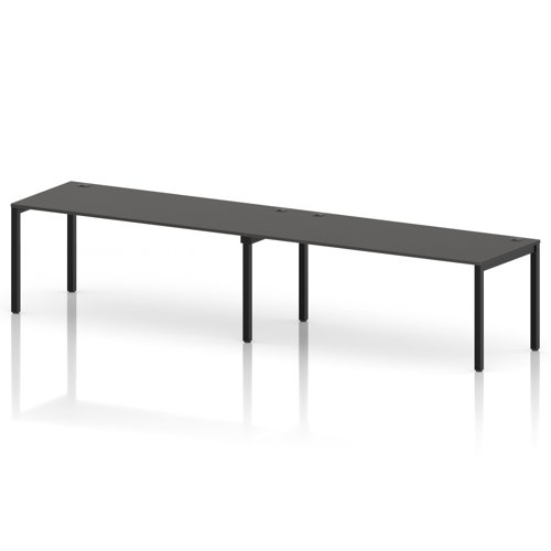 Impulse Bench Single Row 2 Person 1800 Black Frame Office Bench Desk Carbon Grey