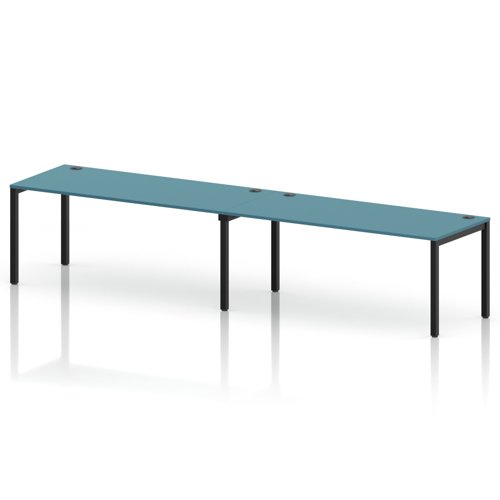 Impulse Bench Single Row 2 Person 1800 Black Frame Office Bench Desk Dark Teal