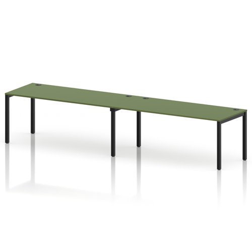 Impulse Bench Single Row 2 Person 1800 Black Frame Office Bench Desk Moss Green