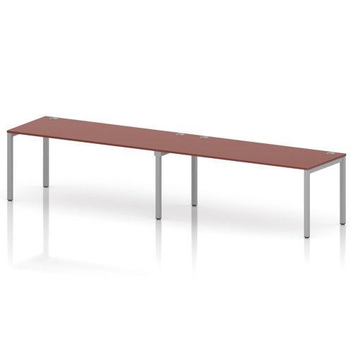 Impulse Bench Single Row 2 Person 1800 Silver Frame Office Bench Desk Brick Red