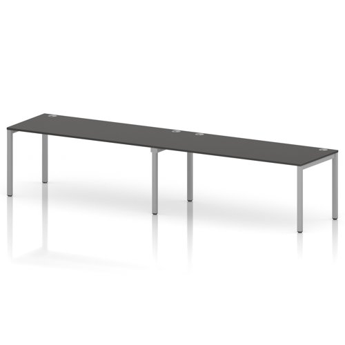 Impulse Bench Single Row 2 Person 1800 Silver Frame Office Bench Desk Carbon Grey