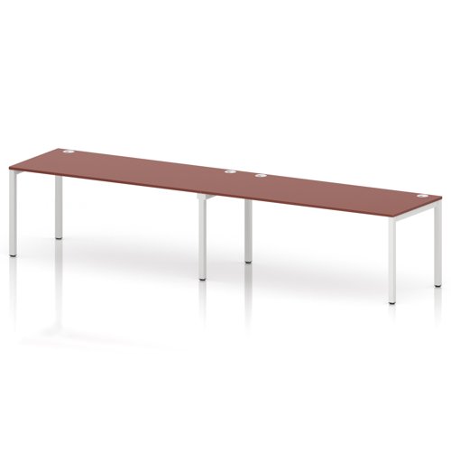 Impulse Bench Single Row 2 Person 1800 White Frame Office Bench Desk Brick Red
