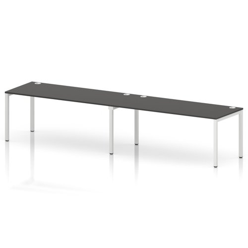 Impulse Bench Single Row 2 Person 1800 White Frame Office Bench Desk Carbon Grey